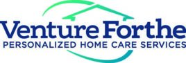 Logo of Venture Forthe featuring the text "Venture Forthe Personalized Home Care Services" with a stylized house graphic above.