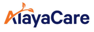 Logo of AlayaCare featuring stylized text and an orange graphic element above the letter 'i'